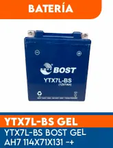 BATERIA YTX7L-BS BOST GEL AH7 114X71X131 - +