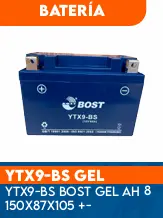 BATERIA YTX9-BS BOST GEL AH 8 150X87X105 + -