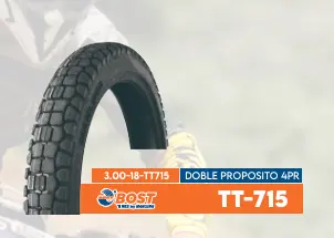 Llanta Bost 3.00-18 Pista Tobular 4PR