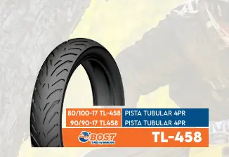 Llanta Bost 90/90-17 Pista Tobular 4PR