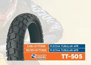 Llanta Bost 90/90-19 Pista Tobular 6PR