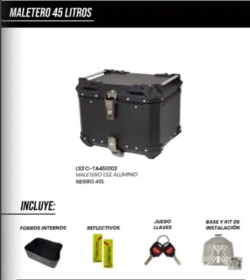 Maletero Aluminio LS2 45 L